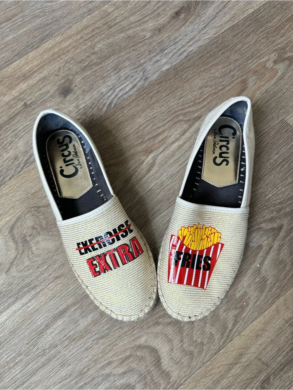 Circus by Sam Edelman “Exercise Extra Fries” Espadrille Flats Women’s 9 Graphic